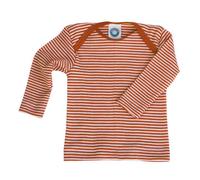 Cosilana Baby Schlupfhemd Wolle Seide Orange-Geringelt 98/104
