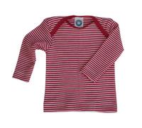 Cosilana Baby Schlupfhemd Wolle Seide Rot-Geringelt 62/68