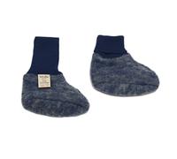 Cosilana, Baby Fleece Schühchen, 60% Wolle kbT und 40% Baumwolle kbA (ab 62/68 mit Noppen) (50/56, Marine-melange)