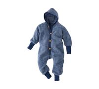 Cosilana Baby und Kinder Kapuzenoverall Wolle-Baumwolle Fleece marine Gr.86/92