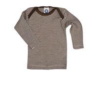 Cosilana Baby-Schlupfhemd, langarm(62/68,71 Wolle/Seide,125 braun geringelt)