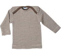 Cosilana Baby Langarm-Shirt aus Bio Wolle / Seide 74/80 Geringelt Braun