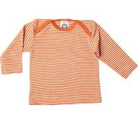 Cosilana, Baby Unterhemd Langarm, 70% Wolle 30% Seide (Orange/Natur, 74-80)
