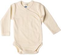 Cosilana Baby Wickelbody Langarm – 70% Wolle, 30% Seide kbT – Gr. 62/68 – Natur