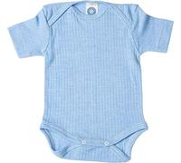 Cosilana Babybody Kurzarm 91052 BW/Wolle/Seide (Blau Meliert, 98-104)