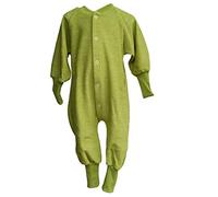 Cosilana, Einteiler Schlafanzug ohne Fuß, 100% Wolle (68, Kiwi grün)