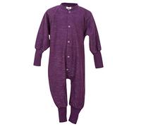 Cosilana, Einteiler Schlafanzug ohne Fuß, 100% Wolle (98, Pflaume)