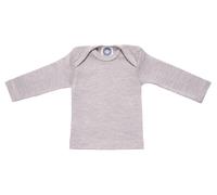 COSILANA Graues Cosilana-Langarm-T-Shirt für Kinder aus Merinowolle und Seide Größe: 74/80