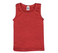 Cosilana, Kinder Achselhemd/Top, 70% Wolle 30% Seide (128, Rot)