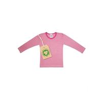Cosilana Kinder Unterhemd Langarm 70% Wolle (kbT), 30% Seide – pink-geringelt Gr. 92
