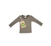 Cosilana Kinder Unterhemd Langarm Wolle Seide braun-geringelt Gr.116