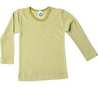 Cosilana Kinder Langarmshirt (Größe: 92 / Qualität: Wolle/Seide / Farbe: 126 grün geringelt)