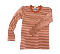 Cosilana Kinder Unterhemd Langarm kbT Wolle Seide Orange/geringelt 116