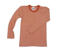 Cosilana Kinder Unterhemd Langarm kbT Wolle Seide Orange/geringelt 92