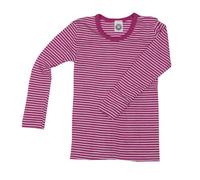 Cosilana, Kinder Unterhemd Langarm, 70% Wolle (kbT), 30% Seide (Safran-Orange Geringelt, 140)