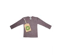 Cosilana Kinderunterhemd - Langarmshirt Seide/Wolle/Baumwolle 116 Uni Pflaume 23
