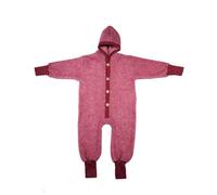 Cosilana Kleinkinder Fleece Overall kbT Schurwolle Bio Baumwolle Weinrot Melange 86/92