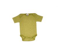 Cosilana kurzärmliger grüner Baby-Body aus Merinowolle und Seide Größe: 62/68
