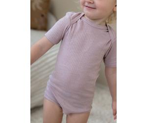 Cosilana Kurzarm-Babybody aus Merinowolle, Baumwolle und Seide rosa Größe: 62/68