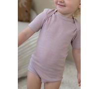 Cosilana Kurzarm-Babybody aus Merinowolle, Baumwolle und Seide rosa Größe: 74/80