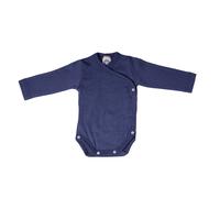 Cosilana langärmeliger Baby-Body aus Merinowolle und Seide blau Größe: 62/68