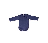 Cosilana Langarm Baby-Wickelbody aus Bio Wolle / Seide Größe: 50/56, uni marine 50/56