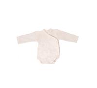 Cosilana Langarm Baby-Wickelbody aus Bio Wolle / Seide 50/56 Uni Natur