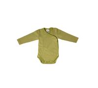 Cosilana Langarm Baby-Wickelbody aus Bio Wolle / Seide Größe: 62/68, uni grün 62/68
