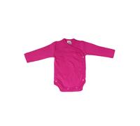 Cosilana Langarm Baby-Wickelbody aus Bio Wolle / Seide 62/68 Uni Pep-Pink