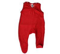 Cosilana, Merino Frottee Strampler Schlafanzug, 100% Wolle (kbT) (Rot, 62)