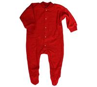 Cosilana, Schlafanzug/Strampler mit Fuß, Woll-Frottee, 100% Wolle (kbT) (98, Rot)