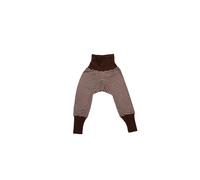 Cosilana Schlupf-Babyhose mit Bund aus Bio Wolle / Seide 62/68 Geringelt Braun