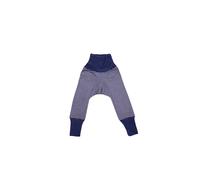Cosilana Schlupf-Babyhose mit Bund aus Bio Wolle / Seide 74/80 Geringelt Marine