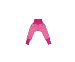 Cosilana Schlupf-Babyhose mit Bund aus Bio Wolle / Seide 98/104 Geringelt Pep-Pink