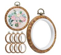 Cosmin 10er-Pack Runde Stickrahmen-Set 3 Imitation Stickrahmen Display-Rahmen-Set für DIY Kunsthandwerk Nähen und Aufhängen