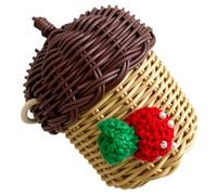 COSMOBETTY Nussförmige Crossbody Korbtasche Kleiner aus Rattan für Damen | Deko Accessoire, Fotorequisite für Hochzeit und Laden, Rustikale Optik, Handliche Form