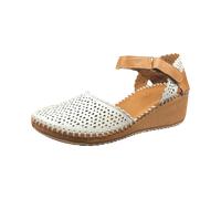 Cosmos Comfort - Keilsandalette weiß/braun - Gr. - 38