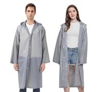 Cosowe Regenponcho Regenmantel für Damen Herren, 2 Stück Regenbekleidung Regencape Regenjacke Wasserdicht für Disney, Wandern, Radfahren, Camping und Reisen, Grau