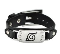 CosplayStudio PU-Leder Armband mit Kleiner Konoha Stirnplatte für Naruto Fans