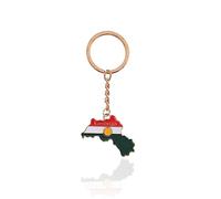 COSSIKA Damen Halskette Kurdistan Karte Flagge Anhänger Halskette für Damen Herren Charm Fashion Country Territory Schlüsselbund Ethnische Schlüsselbeinkette