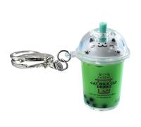 COSSIKA Schlüsselanhänger Katze Bubble Tea Anhänger Cartoon Milchtee Anhänger Schlüsselanhänger Modische Acryl Schlüsselanhänger Schmuck für Rucksäcke und Telefon