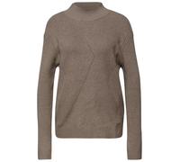 Stehkragenpullover STREET ONE, Damen, Gr. 36, light terra mocha meliert, Web, 37% Baumwolle, 34% Polyacryl, 26% Polyester, 3% Elasthan, unifarben, normal normal, hoch geschlossener Ausschnitt, Rippbün