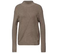 Stehkragenpullover STREET ONE, Damen, Gr. 42, light terra mocha meliert, Web, 37% Baumwolle, 34% Polyacryl, 26% Polyester, 3% Elasthan, unifarben, normal normal, hoch geschlossener Ausschnitt, Rippbün