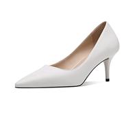 CosyFever 6,6 cm Stiletto-Pumps mit spitzem Zehenbereich, Party, Hochzeit, elegante Schuhe mit mittelhohem Absatz, Weiss/opulenter Garten, 38.5 EU