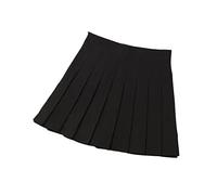 COTCLO Langer Rock Brauner Rock Damen Sommer Kleidung Frauen Hohe Taille Schwarz Mini Faltenrock für Schule Mädchen, Schwarz , 52