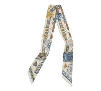 COtheSumay Schal aus 100% Maulbeerseide für Handtaschen, Taschen und Geldbörsen, 1 Stück, 5,1 x 88,9 cm, Haarband, schmaler Halstücher für Damen, Sattel blau, 2"x35.5" (90cmX5cm)