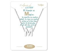 cotigo Initialen-Halskette aus Edelstahl, kleinem Buchstaben-A-Z-Anhänger - Schmuckgeschenk für Mutter, Geburtstag, Freundin oder Freunde, Farbe Silber und Golden (M-Silberne)