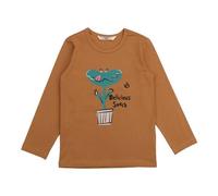 Cotokids Kinder Langarmshirt GOTS-zertifiziert aus Bio-Baumwolle braun mit Motiv-Print - Walkiddy Braun 116