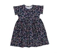 Cotokids Kinderkleid Kurzarm - Dunkelblau, Blumenmuster | Walkiddy Dunkel Blau 116