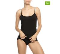 COTONELLA 2er-Set: Hemdchen in Schwarz - Größe L | Damen Loungewear